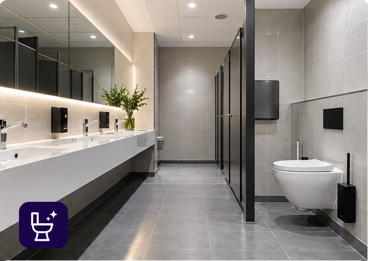 Schoon en representatief modern sanitair